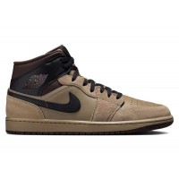 Кроссовки Jordan 1 Mid Khaki Baroque Brown