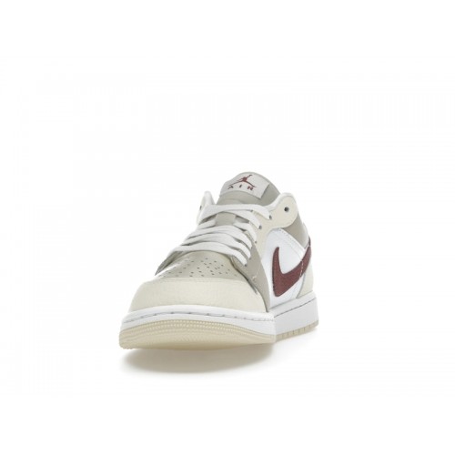 Wmns Air Jordan 1 Low Desert Khaki Red Sepia - женская сетка размеров