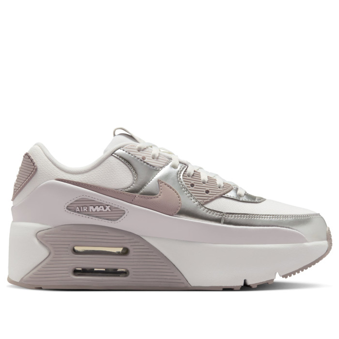 Nike Wmns Air Max 90 LV8 Vast Grey Metallic Platinum - женская сетка размеров Nike Wmns Air Max 90 LV8 Vast Grey Metallic Platinum - женская сетка размеров