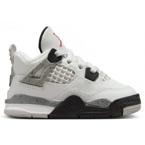 Air Jordan 4 Retro OG TD White Cement 2025 - детская сетка размеров