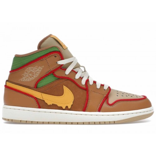 Air Jordan 1 Mid SE Cheeseburger - мужская сетка размеров