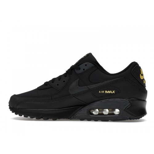 Nike Air Max 90 Black Buff Gold - мужская сетка размеров