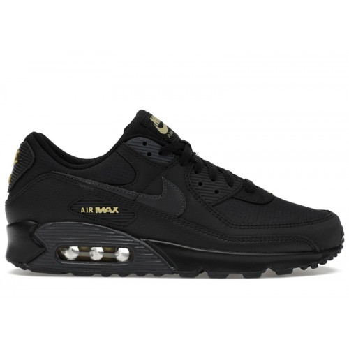 Nike Air Max 90 Black Buff Gold - мужская сетка размеров
