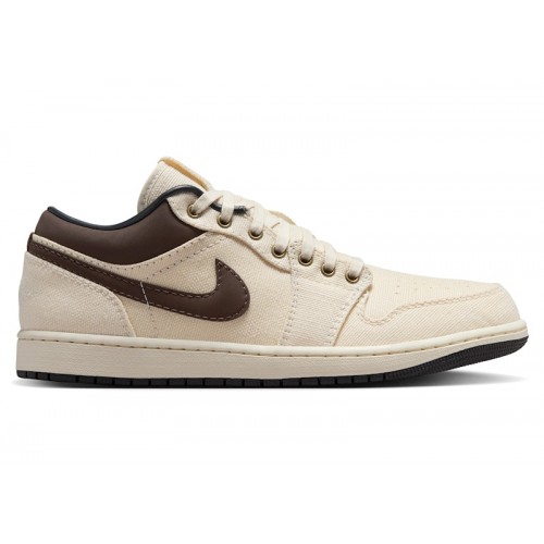 Кроссы Jordan 1 Low Premium Pale Ivory Off Noir Baroque Brown - мужская сетка размеров