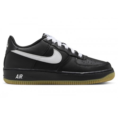 Кроссы Nike Air Force 1 Low LV8 Black Gum Light Brown White (GS) - подростковая сетка размеров