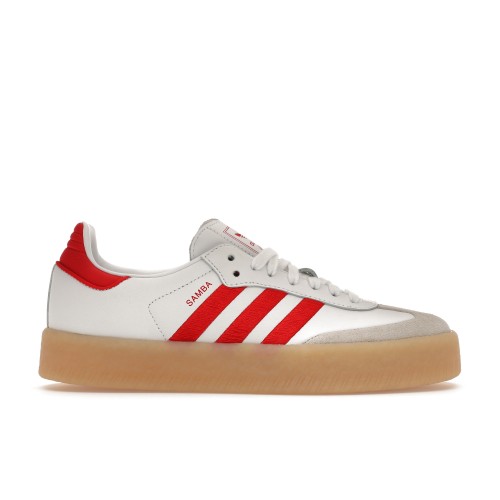 Кроссы adidas Sambae White Better Scarlet Gum (W) - женская сетка размеров