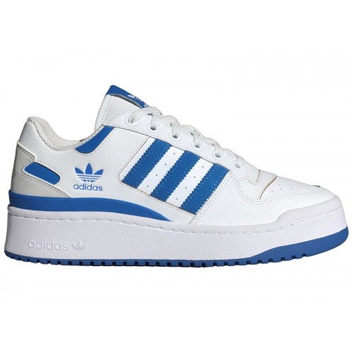 Кроссы adidas Forum Bold Stripes Cloud White Blue Bird Grey (W) - женская сетка размеров