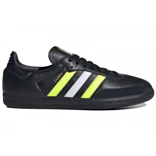 Кроссы adidas Samba OG Core Black Solar Yellow - мужская сетка размеров