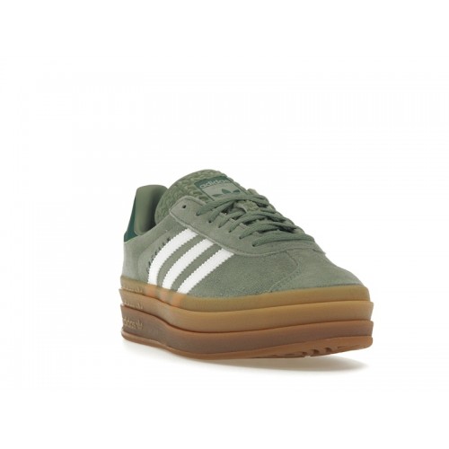 Кроссы adidas Gazelle Bold Silver Green Gum (Womens) - женская сетка размеров