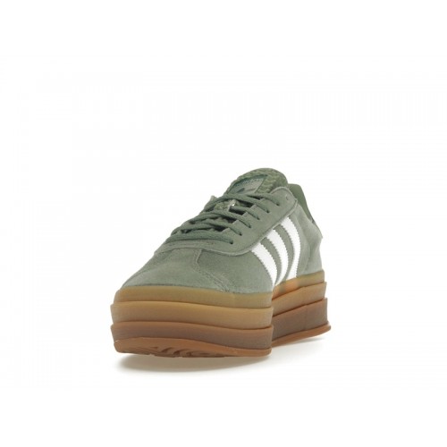 Кроссы adidas Gazelle Bold Silver Green Gum (Womens) - женская сетка размеров