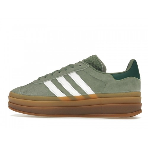 Кроссы adidas Gazelle Bold Silver Green Gum (Womens) - женская сетка размеров