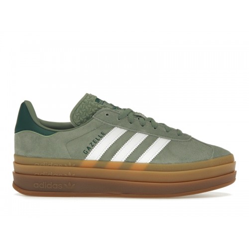 Кроссы adidas Gazelle Bold Silver Green Gum (Womens) - женская сетка размеров