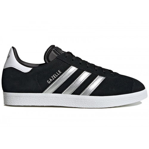 Кроссы adidas Gazelle Black Silver Metallic (W) - женская сетка размеров