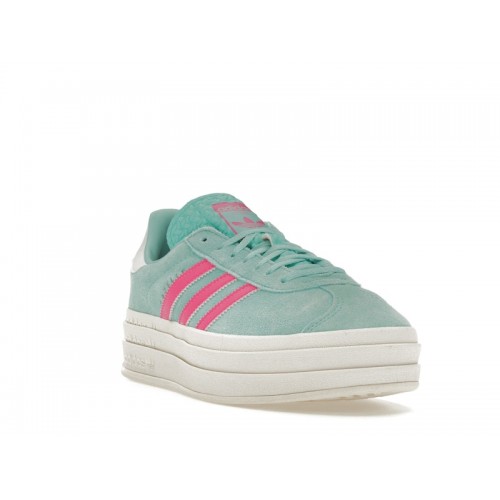 Кроссы adidas Gazelle Bold Flash Aqua Lucid Pink (W) - женская сетка размеров