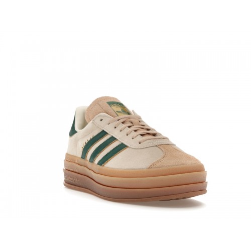 Кроссы adidas Gazelle Bold Magic Beige Collegiate Green (W) - женская сетка размеров