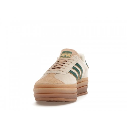 Кроссы adidas Gazelle Bold Magic Beige Collegiate Green (W) - женская сетка размеров