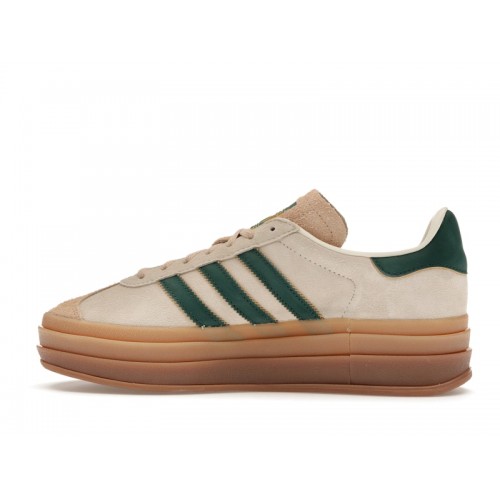 Кроссы adidas Gazelle Bold Magic Beige Collegiate Green (W) - женская сетка размеров