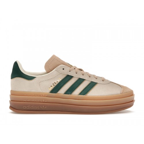 Кроссы adidas Gazelle Bold Magic Beige Collegiate Green (W) - женская сетка размеров