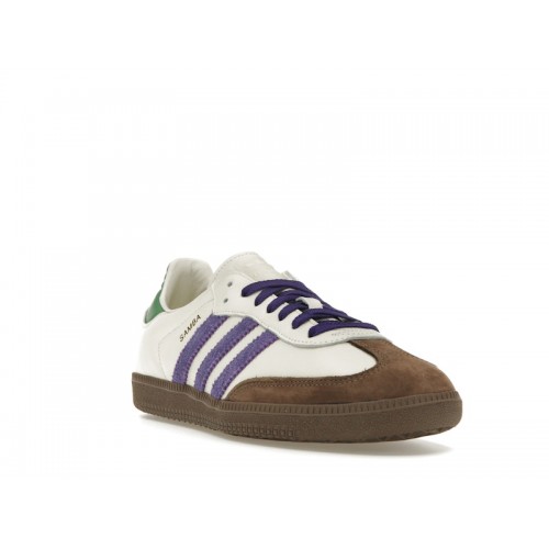 Кроссы adidas Samba OG Off White Core Purple Green Brown (W) - женская сетка размеров