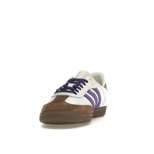 Кроссы adidas Samba OG Off White Core Purple Green Brown (W) - женская сетка размеров