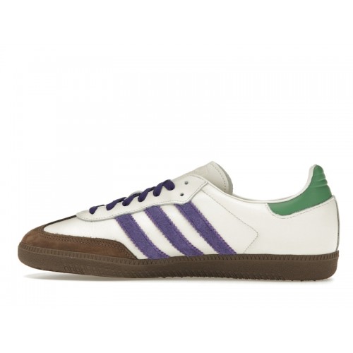 Кроссы adidas Samba OG Off White Core Purple Green Brown (W) - женская сетка размеров