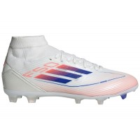 Женские adidas F50 League Mid-Cut Firm/Multi-Ground Cloud White Lucid Blue Solar Red (W)
