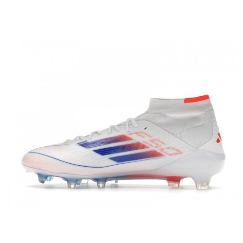 adidas F50 Elite Mid FG Cloud White Lucid Blue Solar Red (W) - женская сетка размеров