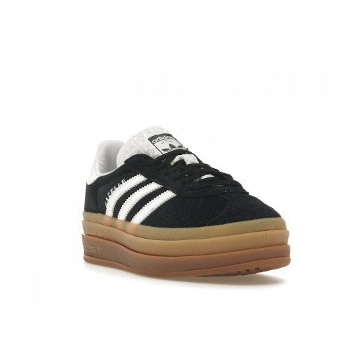 Кроссы adidas Gazelle Bold Black White Gum (W) - женская сетка размеров