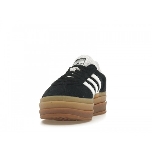 Кроссы adidas Gazelle Bold Black White Gum (W) - женская сетка размеров