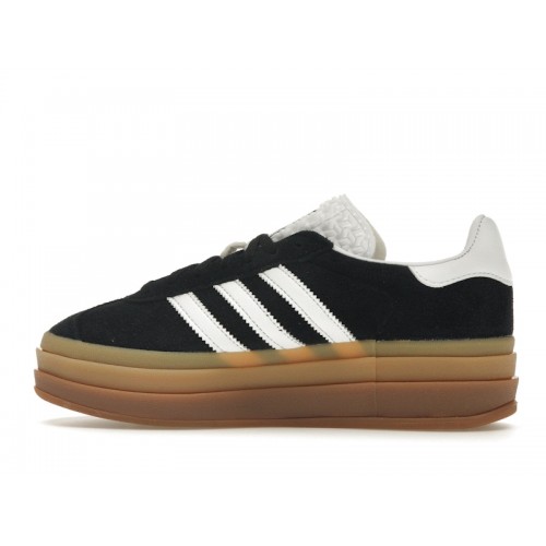 Кроссы adidas Gazelle Bold Black White Gum (W) - женская сетка размеров