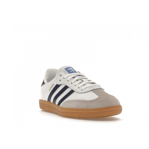 Кроссы adidas Samba OG White Night Indigo Gum (Kids) - детская сетка размеров