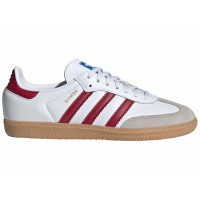 Подростковые кроссовки adidas Samba OG Cloud White Collegiate Burgundy Gum (GS)