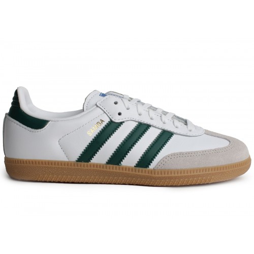 Кроссы adidas Samba OG White Collegiate Green Gum (Kids) - детская сетка размеров