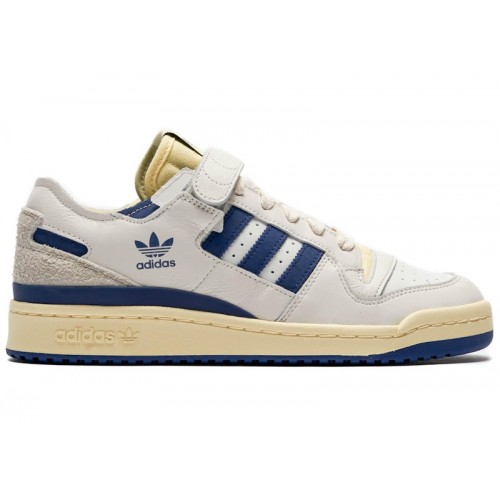 Кроссы adidas Forum 84 Low White Victory Blue Easy Yellow - мужская сетка размеров