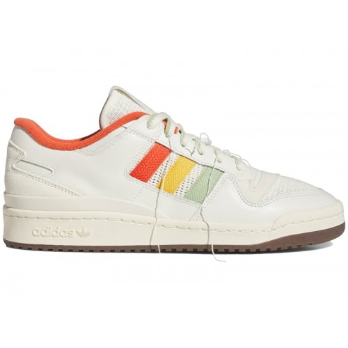 Кроссы adidas Forum 84 Low CL Off White Orange Green Gum - мужская сетка размеров