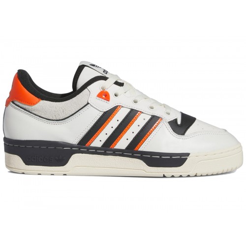 Кроссы adidas Rivalry 86 Low White Black Semi Impact Orange - мужская сетка размеров