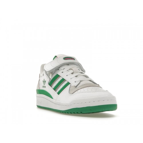 Кроссы adidas Forum Low White Green Lucid Pink (W) - женская сетка размеров