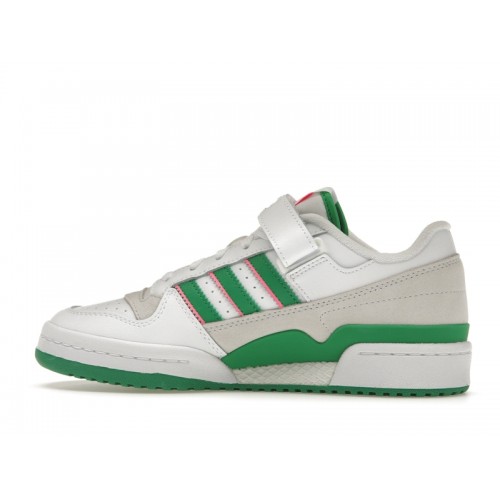 Кроссы adidas Forum Low White Green Lucid Pink (W) - женская сетка размеров