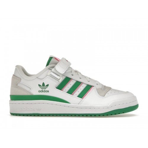 Кроссы adidas Forum Low White Green Lucid Pink (W) - женская сетка размеров