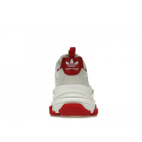 Кроссы Balenciaga x adidas Triple S White Red - мужская сетка размеров