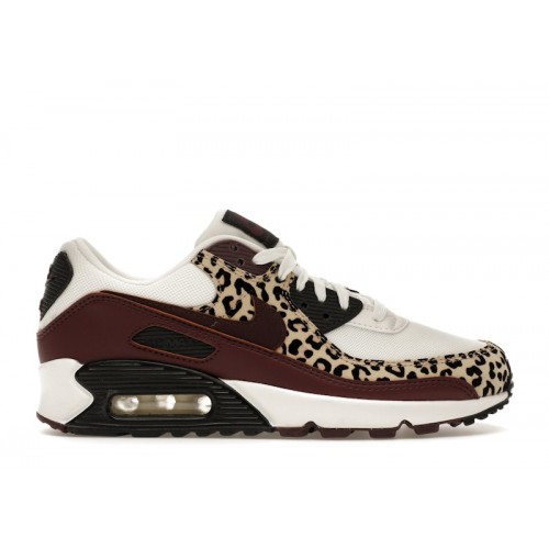 Nike Wmns Air Max 90 Burgundy Leopard - женская сетка размеров