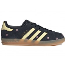 Женские кроссовки adidas Gazelle Indoor Core Black Almost Yellow Floral (W)