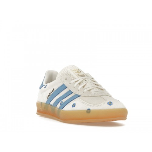 Кроссы adidas Gazelle Indoor Light Blue Floral (W) - женская сетка размеров