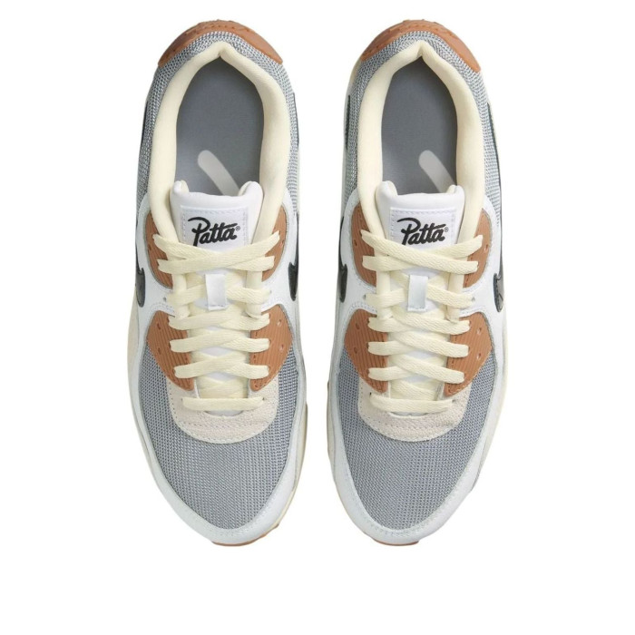 Patta x Nike Air Max 90 SP Particle Grey Coconut Milk - мужская сетка размеров Patta x Nike Air Max 90 SP Particle Grey Coconut Milk - мужская сетка размеров