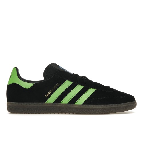 Кроссы adidas Samba Deco SPZL Black Lucid Lime - мужская сетка размеров