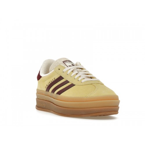 Кроссы adidas Gazelle Bold Almost Yellow Maroon (W) - женская сетка размеров