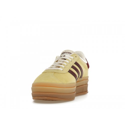 Кроссы adidas Gazelle Bold Almost Yellow Maroon (W) - женская сетка размеров