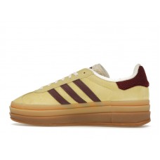 Женские кроссовки adidas Gazelle Bold Almost Yellow Maroon (W)