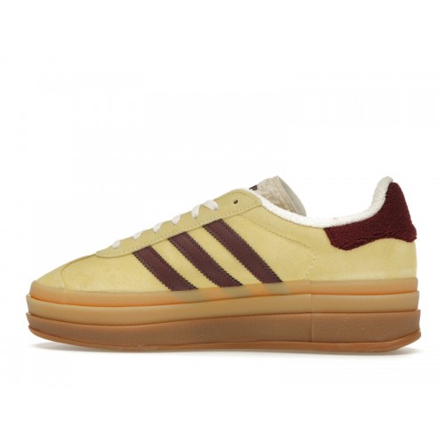 Кроссы adidas Gazelle Bold Almost Yellow Maroon (W) - женская сетка размеров