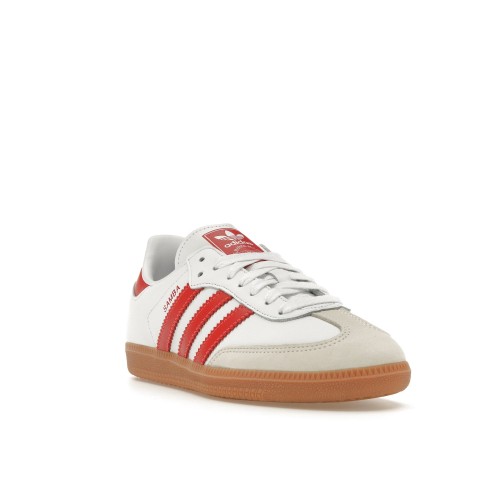 Кроссы adidas Samba OG White Solar Red Gum (W) - женская сетка размеров